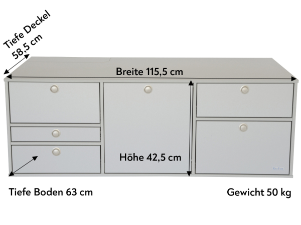 V2 - VanEssa Heckküche Höhe 42,5 cm | Korpus Silber